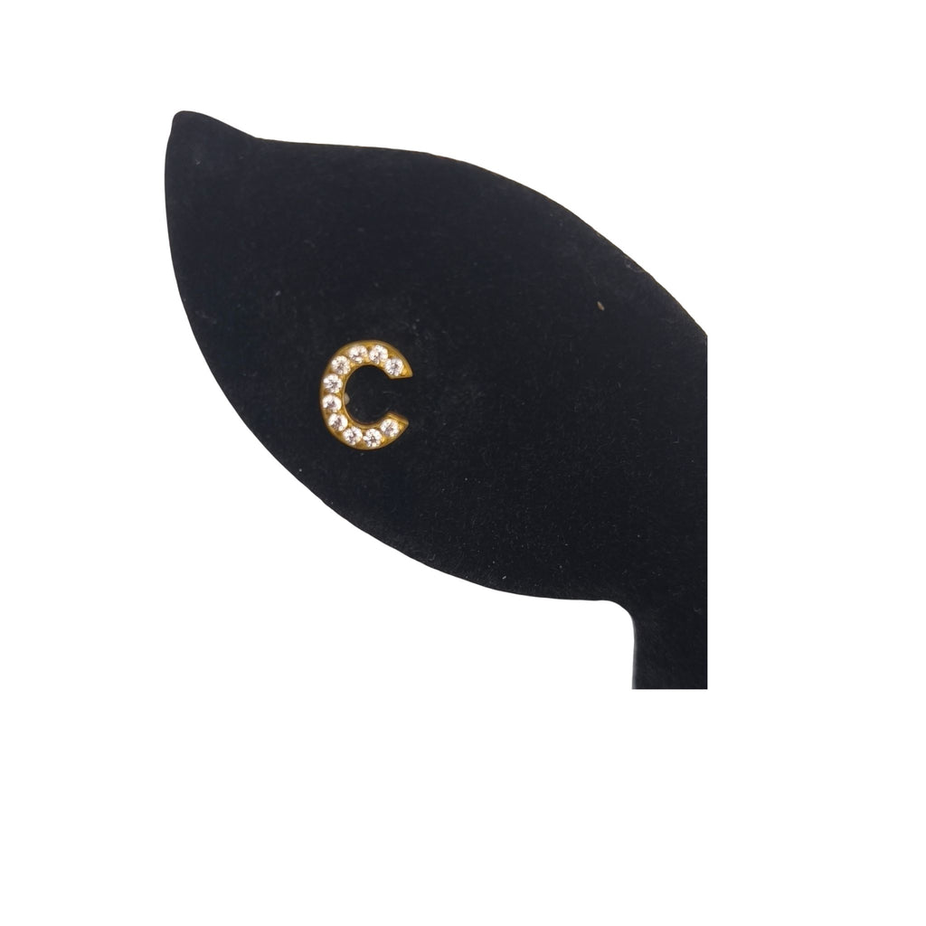 Boucles d’oreilles lettre C scintillantes