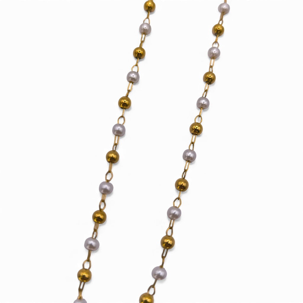 Sautoir Perles Blanches