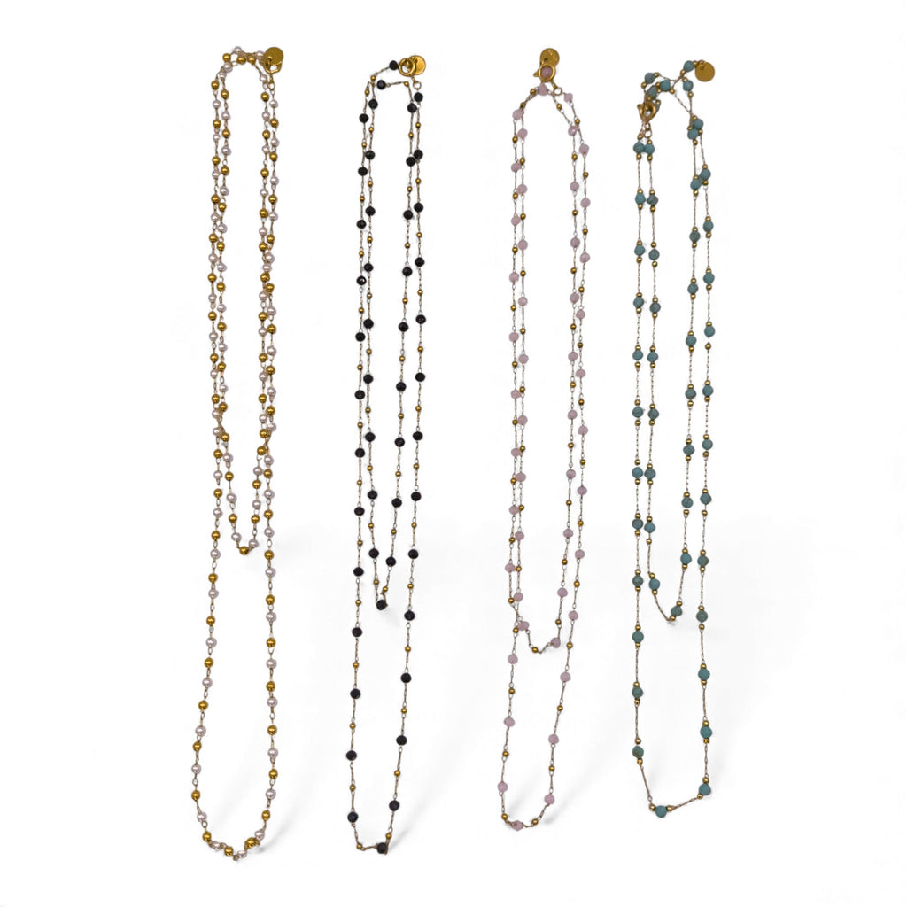 Sautoir Perles Blanches